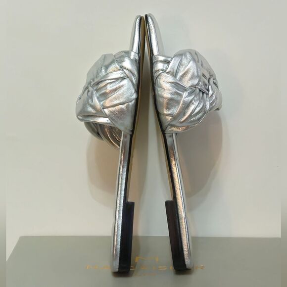 Marc Fisher, Beautiful Genuine Leather, Silver Flat Sandals. NIB-Size/8 - Picture 4 of 8